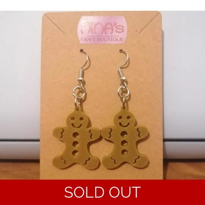 Gingerbread 3D Printed Earrings Set